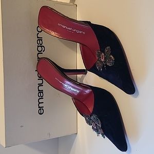 Emanuel Ungaro Velvet and Bead Mules 7